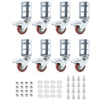 Qwork Storage Rack Caster Wheels 8 Pack 3 Heavy Duty 500 Lb Max Total Capacity Storage Shelf Accessories Fit For Boltless S