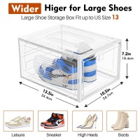 Cakraie Thicken Sturdy 8 Pack Thicken Shoe Organizer Stackable Shoe Containers For Sport Sneaker Display Upgraded Sturdy Shoe