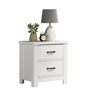 Lilola Living Cassini White 2Drawer Nightstand Bedside Table