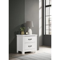 Lilola Living Cassini White 2Drawer Nightstand Bedside Table