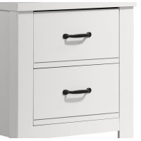 Lilola Living Cassini White 2Drawer Nightstand Bedside Table