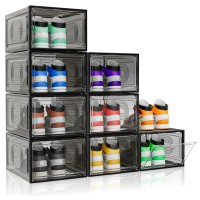 Cakraie Thicken Sturdy 8 Pack Thicken Shoe Organizer Stackable Shoe Containers For Sport Sneaker Display Upgraded Sturdy Shoe