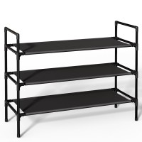 Sakugi Shoe Rack With Nonwoven Fabric Xlarge Shoe Organizer 3Tier Shoe Storage Rack Sturdy Shoe Rack For Closet Garage