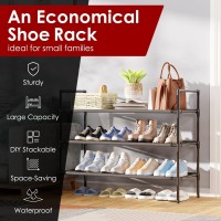 Sakugi Shoe Rack With Nonwoven Fabric Xlarge Shoe Organizer 3Tier Shoe Storage Rack Sturdy Shoe Rack For Closet Garage