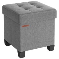 Songmics Storage Ottoman Small Ottoman Foot Rest With Legs 15 X 15 X 157 Inches Foot Stool Ottoman With Storage Load Up To