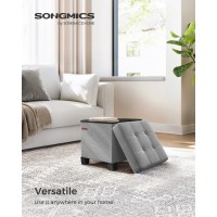 Songmics Storage Ottoman Small Ottoman Foot Rest With Legs 15 X 15 X 157 Inches Foot Stool Ottoman With Storage Load Up To