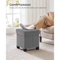 Songmics Storage Ottoman Small Ottoman Foot Rest With Legs 15 X 15 X 157 Inches Foot Stool Ottoman With Storage Load Up To