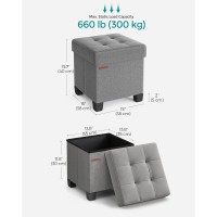 Songmics Storage Ottoman Small Ottoman Foot Rest With Legs 15 X 15 X 157 Inches Foot Stool Ottoman With Storage Load Up To