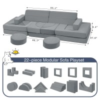 Edbuosy 22Pcs Modular Kids Play Couch Kids Couch For Playroom Bedroom Living Rooms 500Diy Creativing Couch For Inspiring Chil