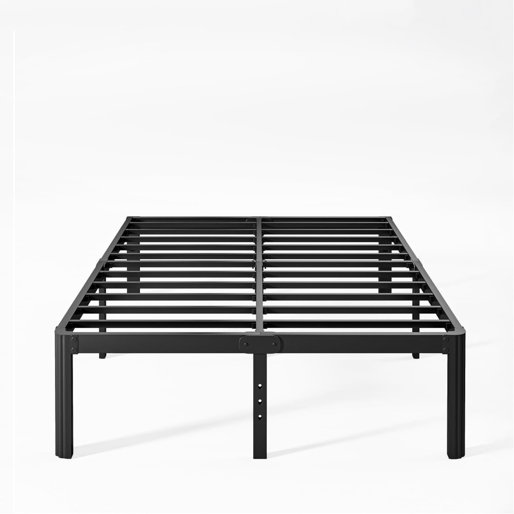 Keramik 14 Inch High Full Size Bed Frame No Box Spring Needed Full Bed Frame Metal With Round Edge Easy Assembly Heavy Duty