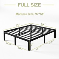 Keramik 12 Inch High Full Size Bed Frame No Box Spring Needed Full Bed Frame Metal With Round Edge Easy Assembly Heavy Duty