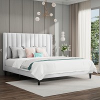 Sha Cerlin Queen Bed Framevelvet Upholstered Platform Bed Frame With Headboardstrong Wood Slats Supportmattress Foundationno