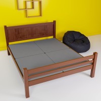 Treaton 15Inch Split Bunkie Board For Mattressbed Support Fully Assembled Improved Comfort And Support Queenfold Gray