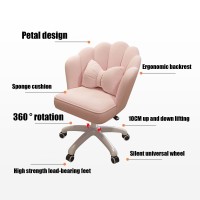 Cpaps Ergonomic Office Chair - Back Desk Chair,Computer Chair, Household Girl Makeup Chair, 360 Rotation, Height Adjustable, Load-Bearing Capacity Of 200Kg, (Pink/Off White)