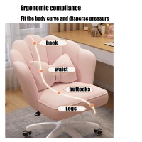 Cpaps Ergonomic Office Chair - Back Desk Chair,Computer Chair, Household Girl Makeup Chair, 360 Rotation, Height Adjustable, Load-Bearing Capacity Of 200Kg, (Pink/Off White)