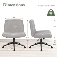 Orange Factory Cross Legged Office Desk Chair No Wheels Fabric Padded Modern Swivel Height Adjustable Wide Seat Computer Task Va