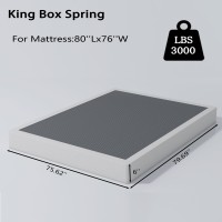 Vaciwe 6 Inch Box Spring King Size Bed Base Heavy Duty Metal Frame Mattress Foundation With Easy Clean Cover Noise Free Easy A