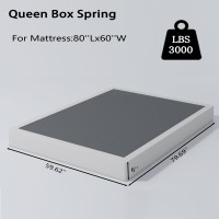 Vaciwe Queen Box Spring 6 Inch Heavy Duty Metal Box Springs Mattress Foundation With Easy Clean Cover Noise Free Easy Assembly