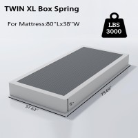 Vaciwe Box Springs Twin Xl 6 Inch 1500Lbs Heavy Duty Metal Frame Mattress Foundation Nonslipno Noiseeasy Assemblyeasy Clea