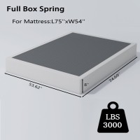 Vaciwe 8 Inch Full Box Spring And Cover Set Box Springs Full Size Heavy Duty Mattress Foundation Easy Clean Cover Simple Ass