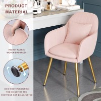 Ifast Velvet Dining Chairs Set Of 2 Upholstered Accent Chairs Side Chair With Metal Legs For Living Room,Dining Room, Bedroom, Kitchen, Restaurant,Pink