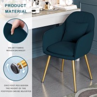 Ifast Velvet Dining Chairs Set Of 2 Upholstered Accent Chairs Side Chair With Metal Legs For Living Room,Dining Room, Bedroom, Kitchen, Restaurant,Teal