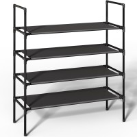 Sakugi Shoe Rack With Nonwoven Fabric Xxlarge Shoe Organizer 4Tier Shoe Storage Rack Sturdy Shoe Rack For Closet Garage