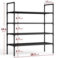 Sakugi Shoe Rack With Nonwoven Fabric Xxlarge Shoe Organizer 4Tier Shoe Storage Rack Sturdy Shoe Rack For Closet Garage