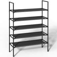 Sakugi Shoe Rack With Nonwoven Fabric Xxxlarge Shoe Organizer 5Tier Shoe Storage Rack Sturdy Shoe Rack For Closet Garage