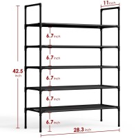 Sakugi Shoe Rack With Nonwoven Fabric Xxxlarge Shoe Organizer 5Tier Shoe Storage Rack Sturdy Shoe Rack For Closet Garage