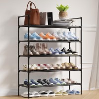 Sakugi Shoe Rack With Nonwoven Fabric Xxxlarge Shoe Organizer 5Tier Shoe Storage Rack Sturdy Shoe Rack For Closet Garage