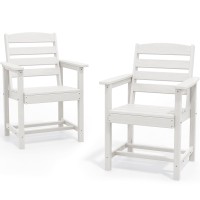 Serwall Patio Dining Chair Set Of 2 White