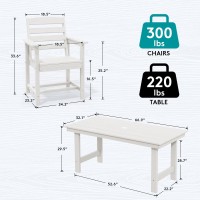 Serwall Patio Dining Chair Set Of 2 White