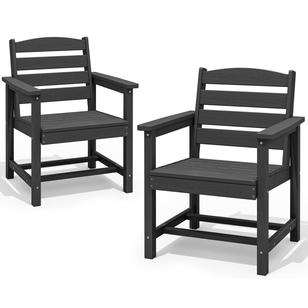 Serwall Patio Dining Chair Set Of 2 Black