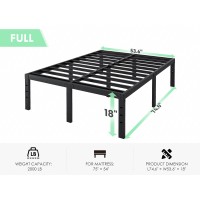 Qeromy Full Size Bed Frame 18 In Sturdy Platform Bed Frame Full Heavy Duty Metal Bed Frame No Box Spring Needed Quick Easy