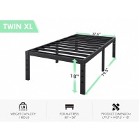 Qeromy Twin Xl Bed Frames 18 In Sturdy Platform Bed Frame Twin Xl Heavy Duty Metal Bed Frame No Box Spring Needed Quick Ea