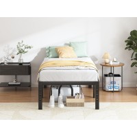 Qeromy Twin Bed Frame 18 In Sturdy Platform Bed Frame Twin Size Heavy Duty Metal Bed Frame No Box Spring Needed Quick Easy