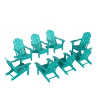 Westintrends Outdoor Adirondack Chairs Set Of 8 Plastic Fire Pit Chair Weather Resistant Folding Patio Lawn Chair For Outside