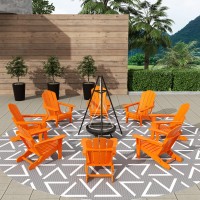 Westintrends Outdoor Adirondack Chairs Set Of 8 Plastic Fire Pit Chair Weather Resistant Folding Patio Lawn Chair For Outside