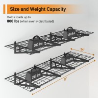 Eshelf 2X6 Ft Garage Shelving 2Pack Wallmounted Shelves For Garage Kitchen Pantry Storage 800 Lbs Total Load Capacity Garg