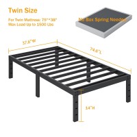 Shland Twin Bed Frames 14 Inch High Metal Platform Bed Frame Mattress Foundation With Steel Slats Support No Box Spring Needed