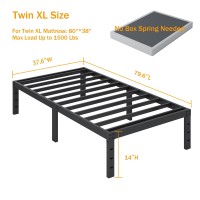 Shland Twin Xl Bed Frames No Box Spring Needed 14 Inch Metal Platform Bed Frame Mattress Foundation With Steel Slats Support N