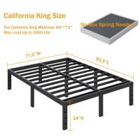 Shland California King Bed Frames No Box Spring Needed Metal Platform Bed Frame Cal King Size Mattress Foundation Easy Assembl