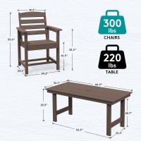 Serwall Patio Dining Chair Set Of 2 Coffee