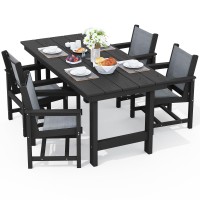 Serwall Patio Dining Table Sets 5Piece Red