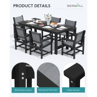 Serwall Patio Dining Table Sets 5Piece Red