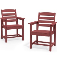 Serwall Patio Dining Chair Set Of 2 Red