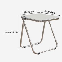 Foldable Small Side Table, Portable Sofa Bedside Tables, Acrylic End Table, Modern Clear Coffee Table For Kitchen Living Room And Bedroom (Color : Gray)