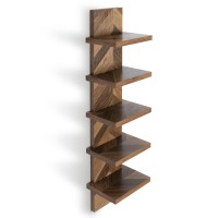 Bloddream 5 Tier Wall Shelves Vertical Column Shelf Floating Storage Home Decor Organizer Tall Tower Design Utility Shelving Be