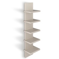 Bloddream 5 Tier Wall Shelves Mourning Gray Vertical Column Shelf Floating Storage Home Decor Organizer Tall Tower Design Utili